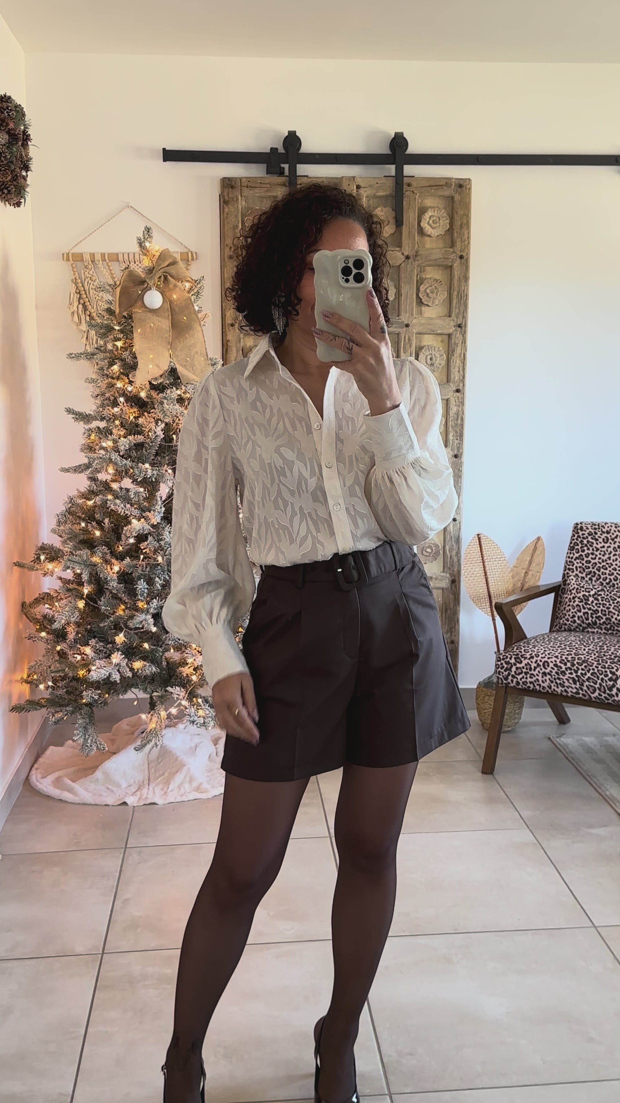 Chemise Isaline - Ecru jacquard