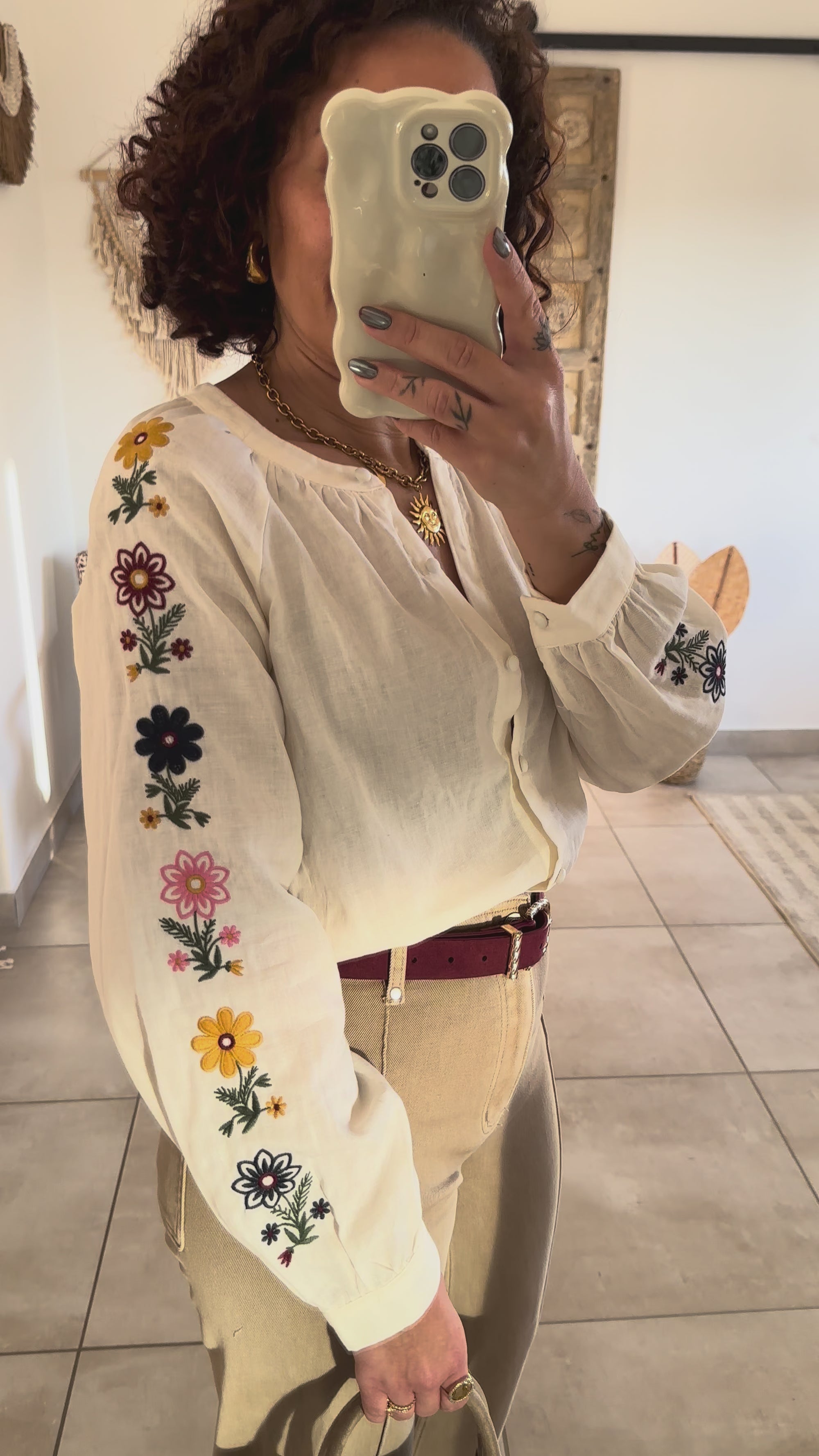 Blouse Flavia - écrue brodée