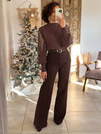 Pull Céleste - Marron Manches sequins