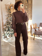 Pull Céleste - Marron Manches sequins