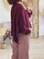 Pull Adèle – avec écharpe Bordeaux