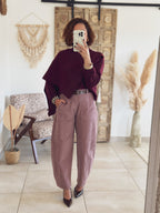 Pull Adèle – avec écharpe Bordeaux