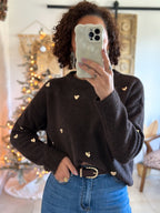 Pull Elyna - Chocolat à coeurs