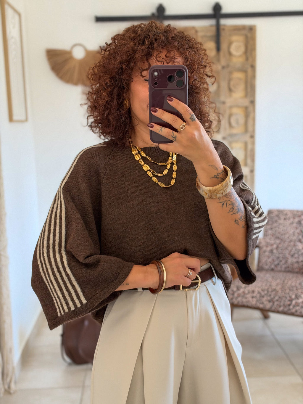 Pull Eve – Chocolat à rayures
