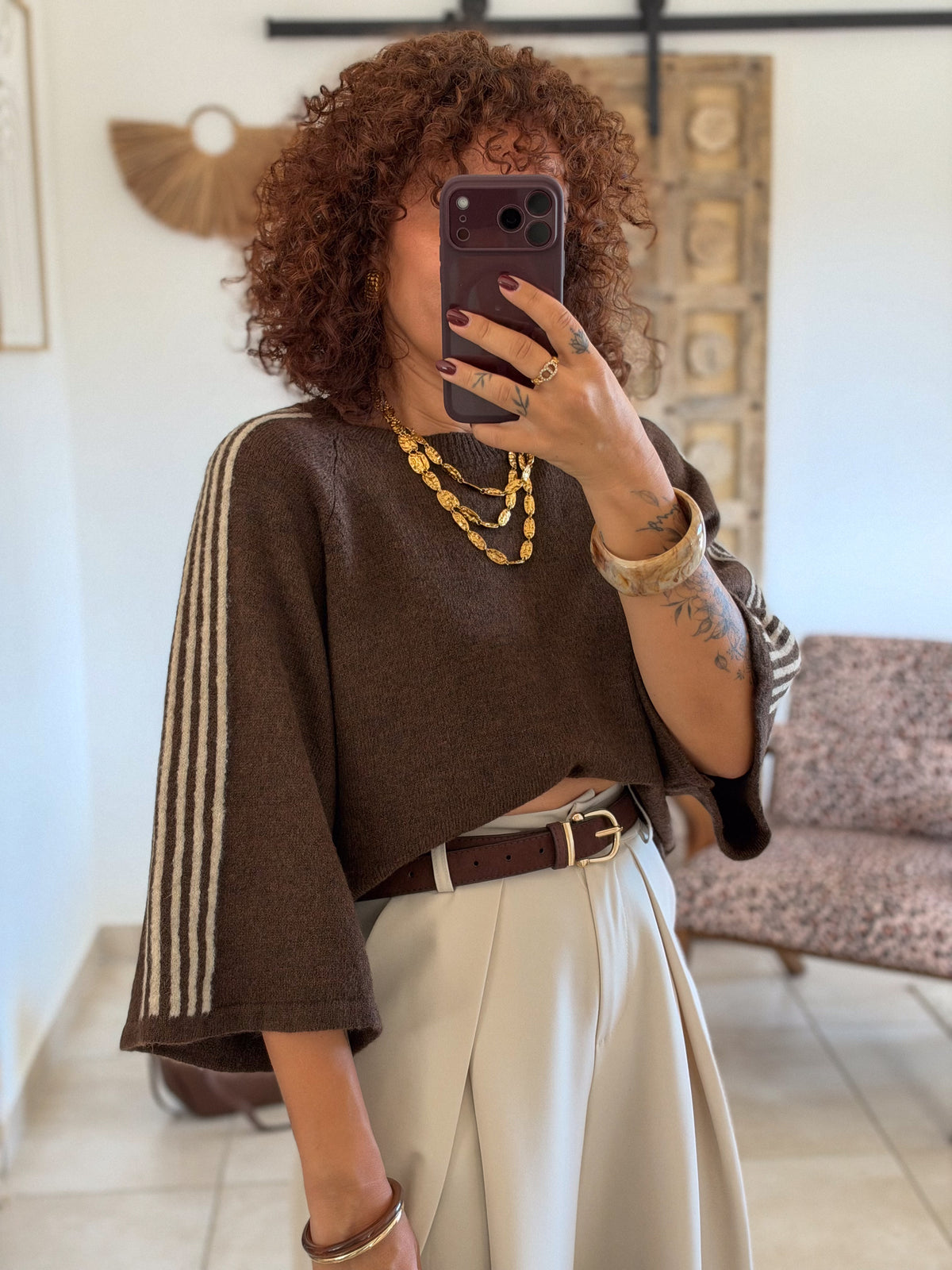 Pull Eve – Chocolat à rayures