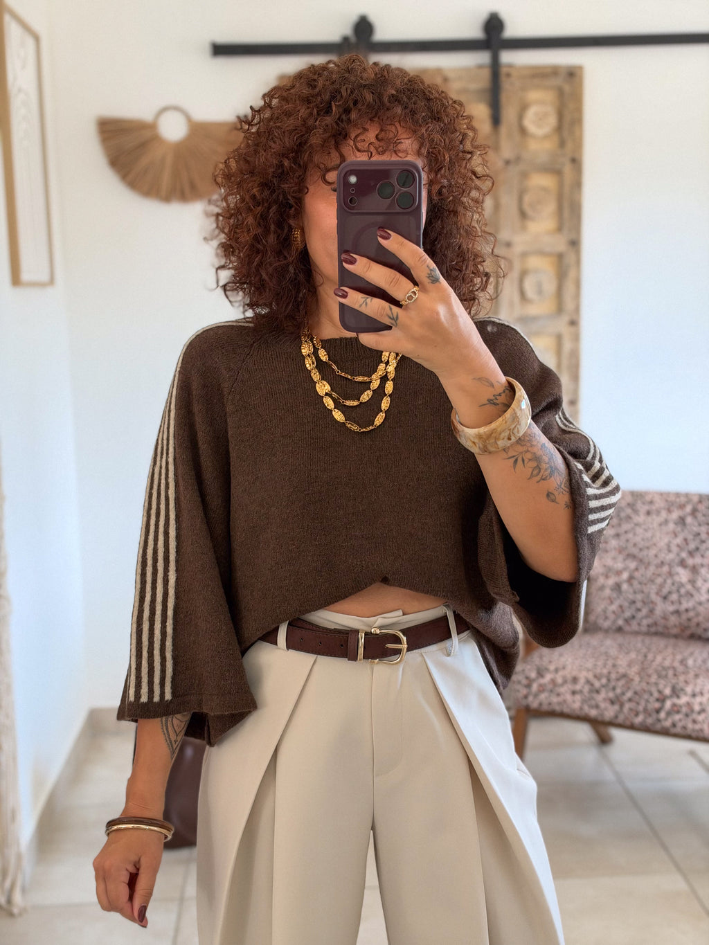 Pull Eve – Chocolat à rayures
