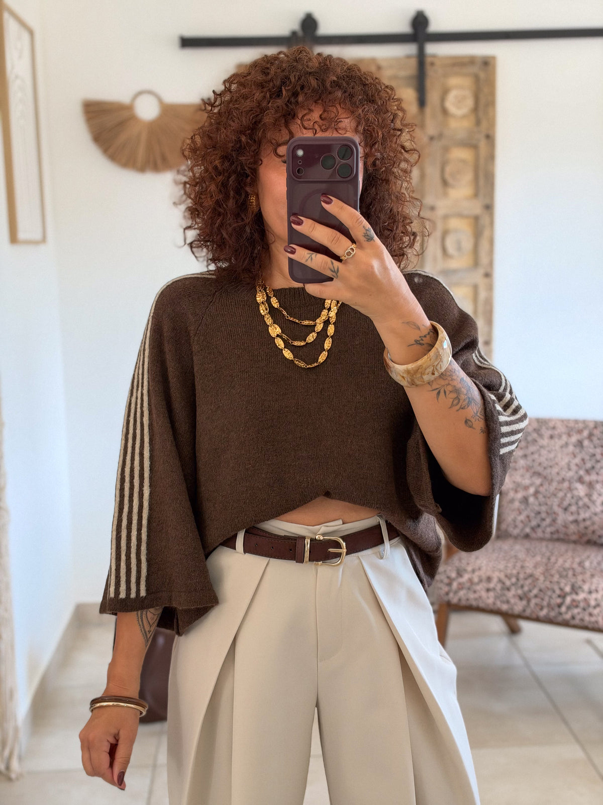 Pull Eve – Chocolat à rayures