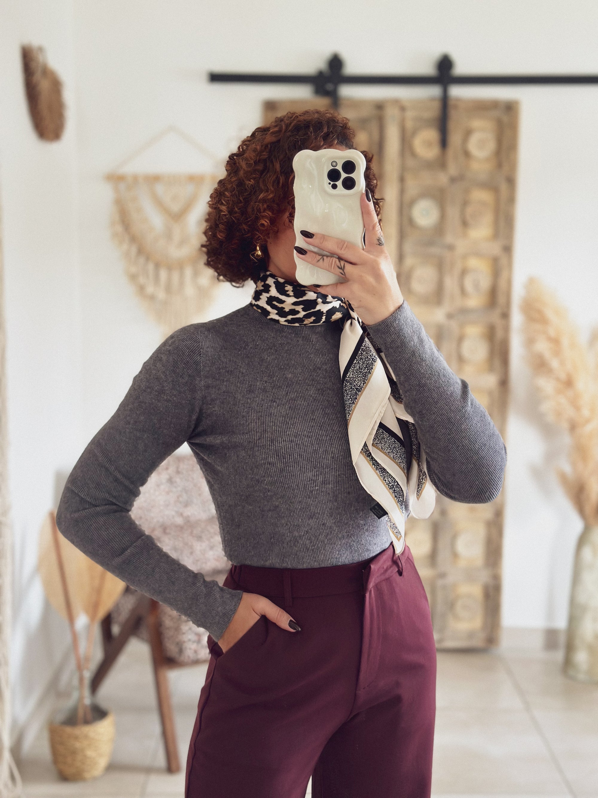 Foulard Lina – Léopard clair