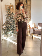 Pull Fleur - Beige Rose