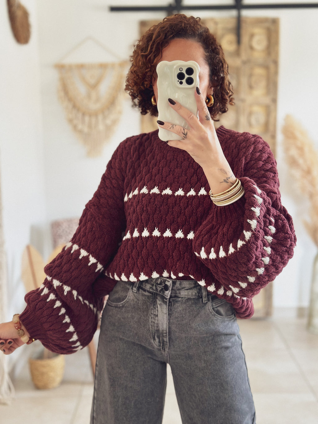 Pull Aléna – Maille Bordeaux