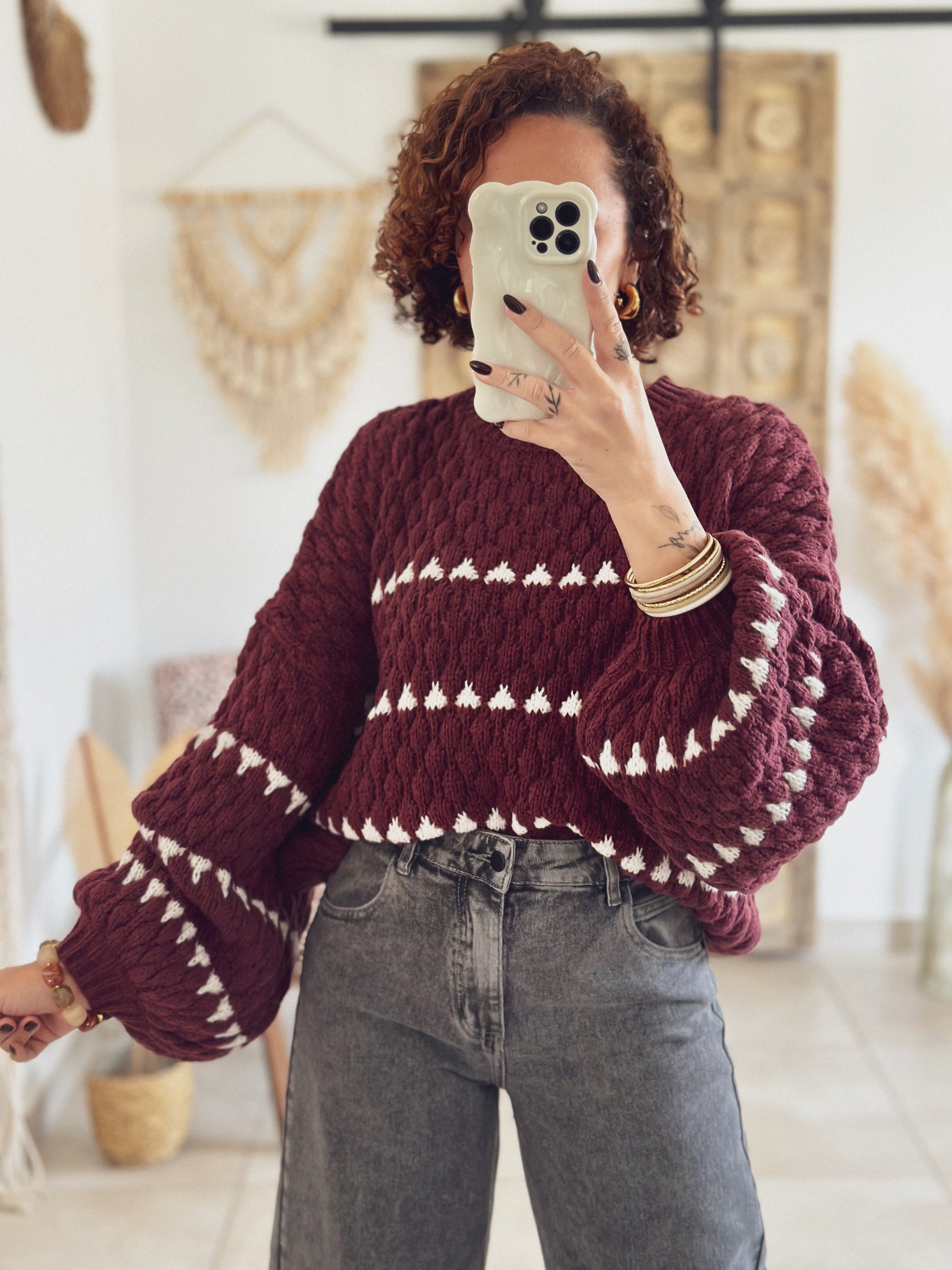 Pull Aléna – Maille Bordeaux