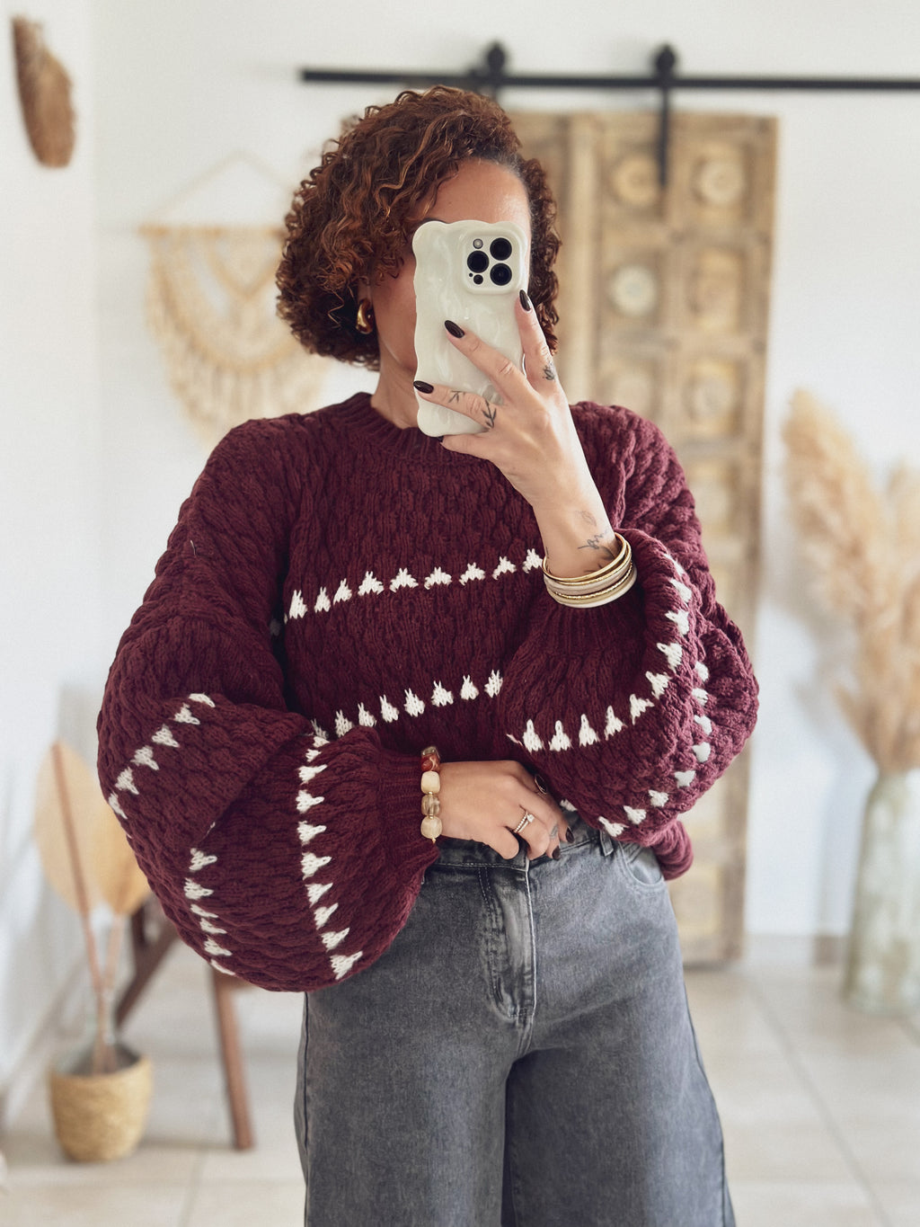 Pull Aléna – Maille Bordeaux
