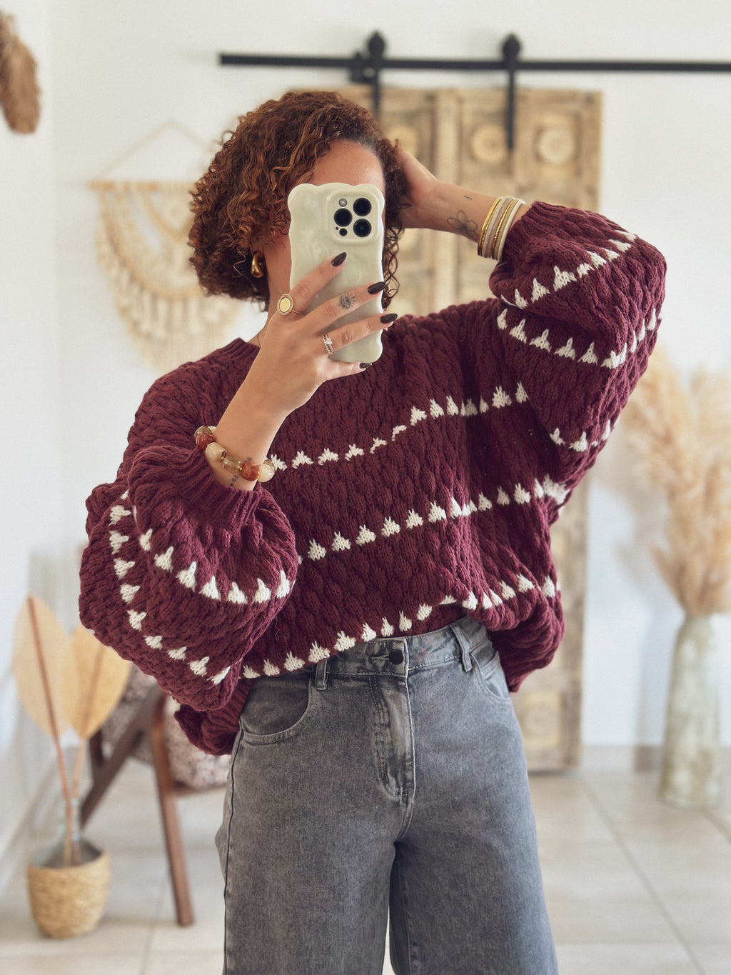 Pull Aléna – Maille Bordeaux