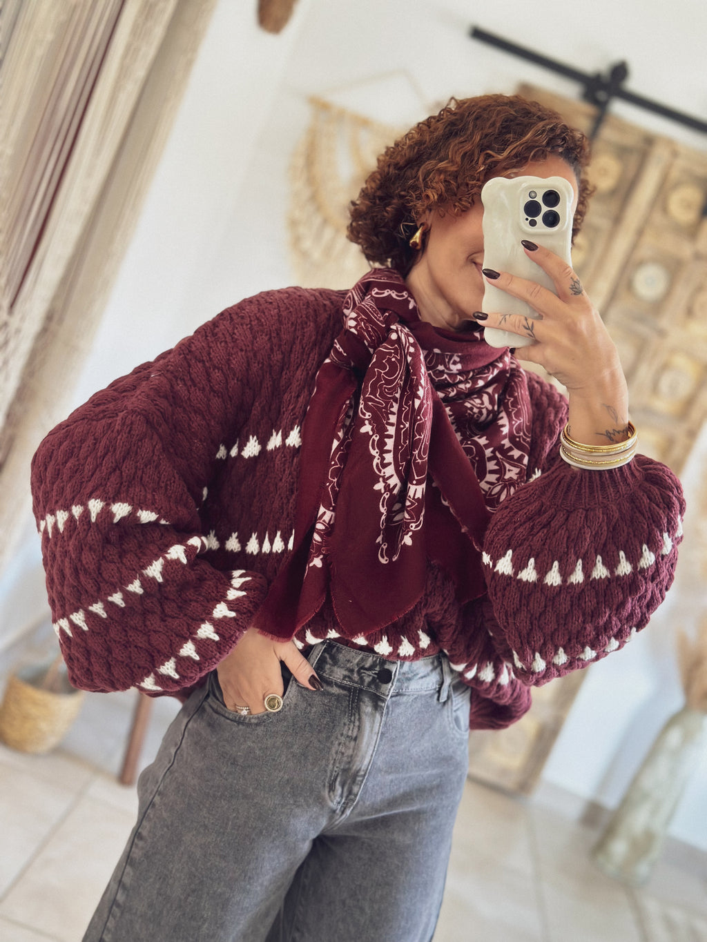 Pull Aléna – Maille Bordeaux