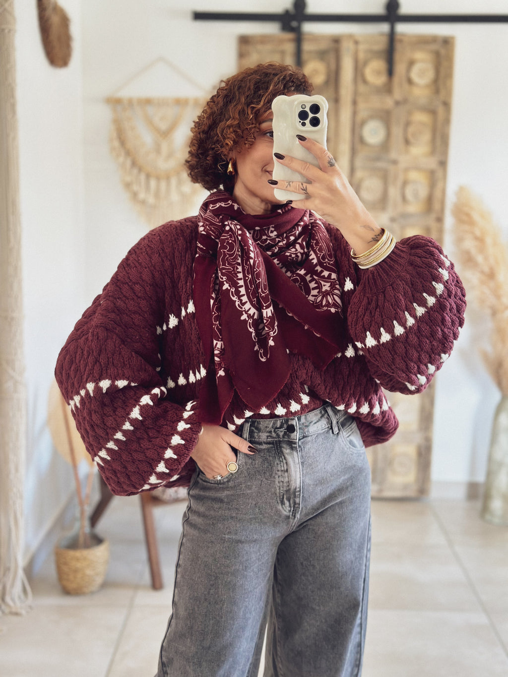 Pull Aléna – Maille Bordeaux