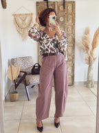 Pull Ophélie – Imprimé floral rose