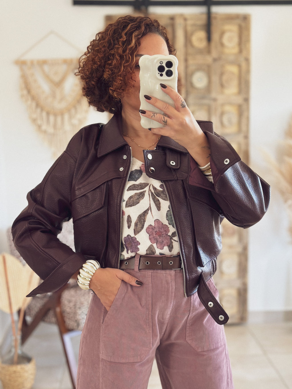 Pull Ophélie – Imprimé floral rose
