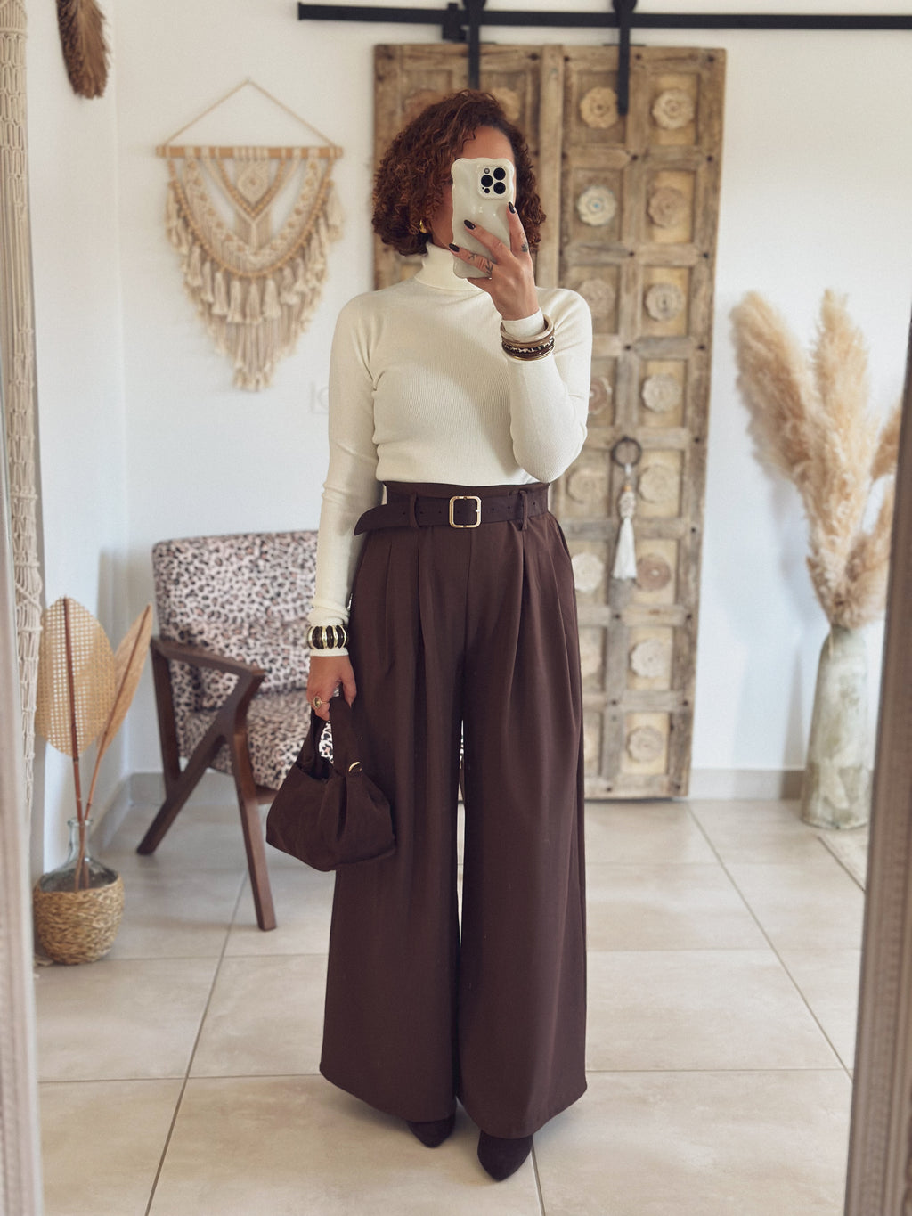 Pull Sélène – Col roulé Écru