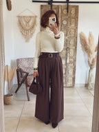 Pull Sélène – Col roulé Écru