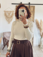 Pull Sélène – Col roulé Écru