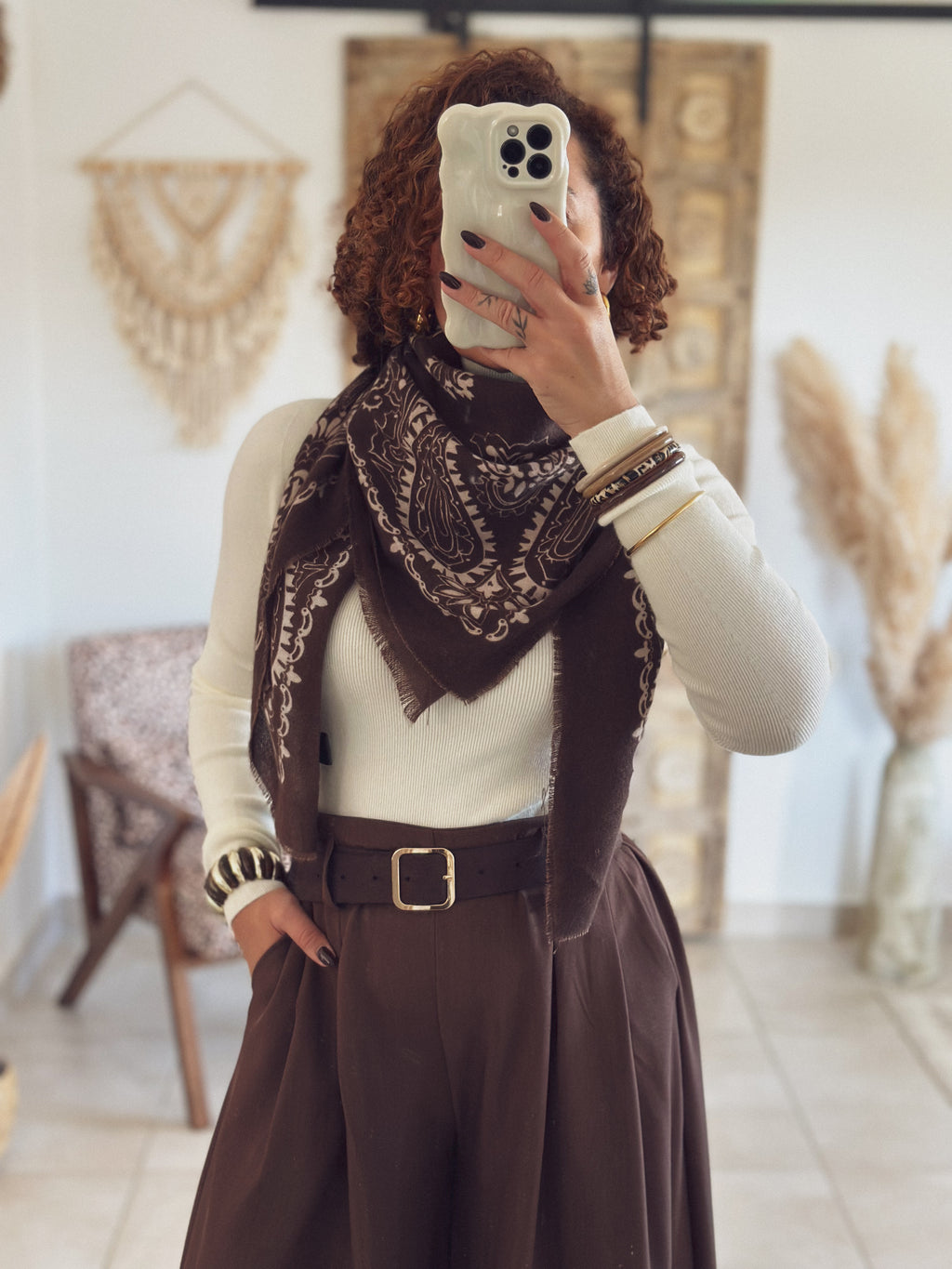 Pull Sélène – Col roulé Écru