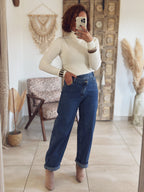 Pull Sélène – Col roulé Écru