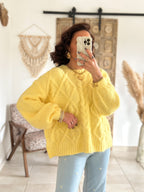 Pull Maëlys - maille épaisse douce jaune