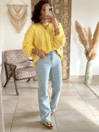 Pull Maëlys - maille épaisse douce jaune