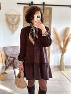 Robe Dalia - Velours marron