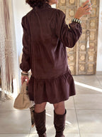Robe Dalia - Velours marron