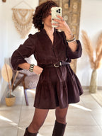 Robe Dalia - Velours marron