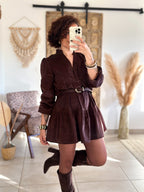 Robe Dalia - Velours marron