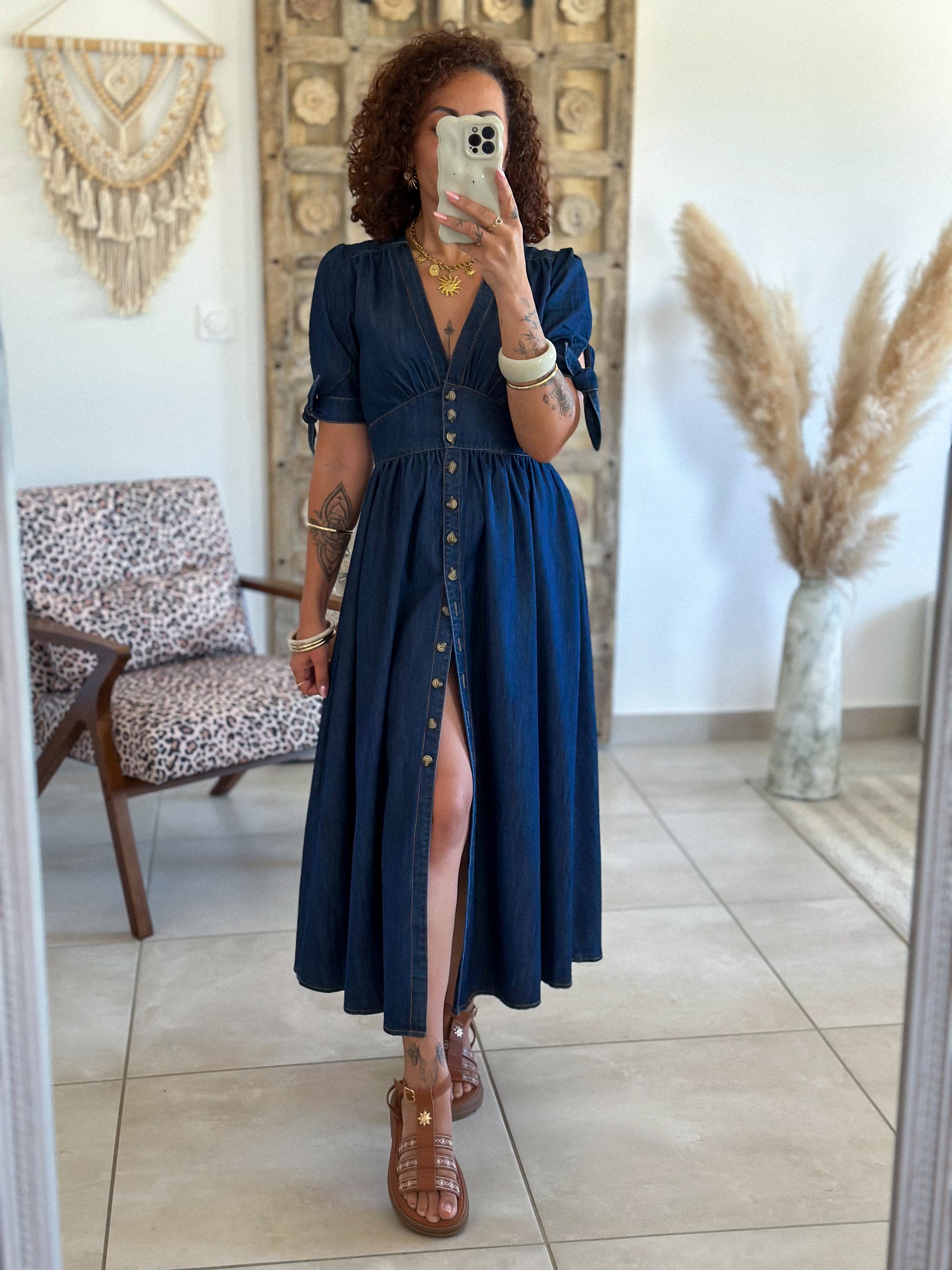 Robe Eloïse - Longue en jean brut
