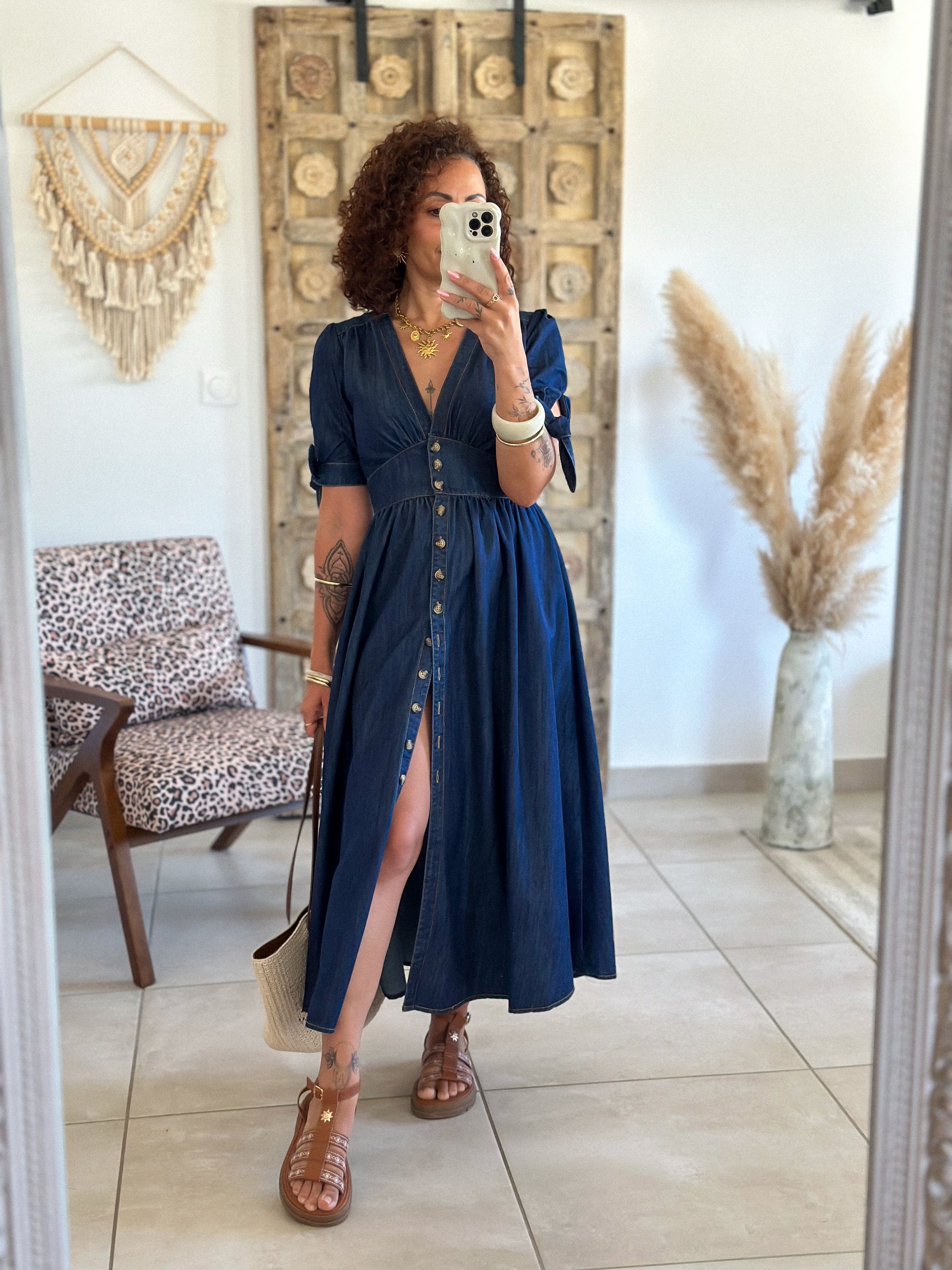 Robe Eloïse - Longue en jean brut