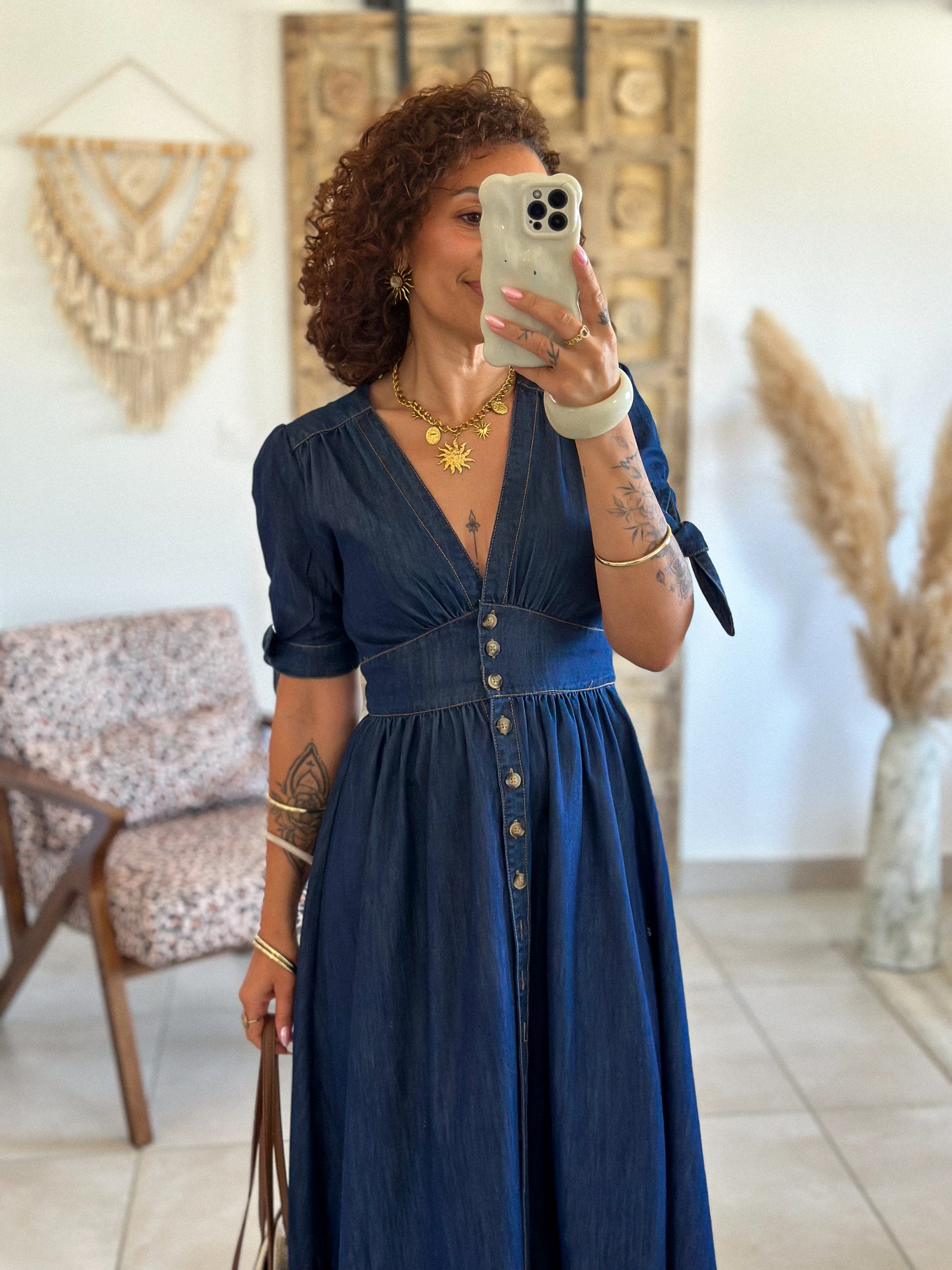 Robe Eloïse - Longue en jean brut