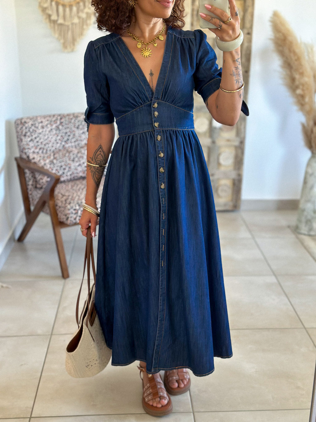 Robe Eloïse - Longue en jean brut