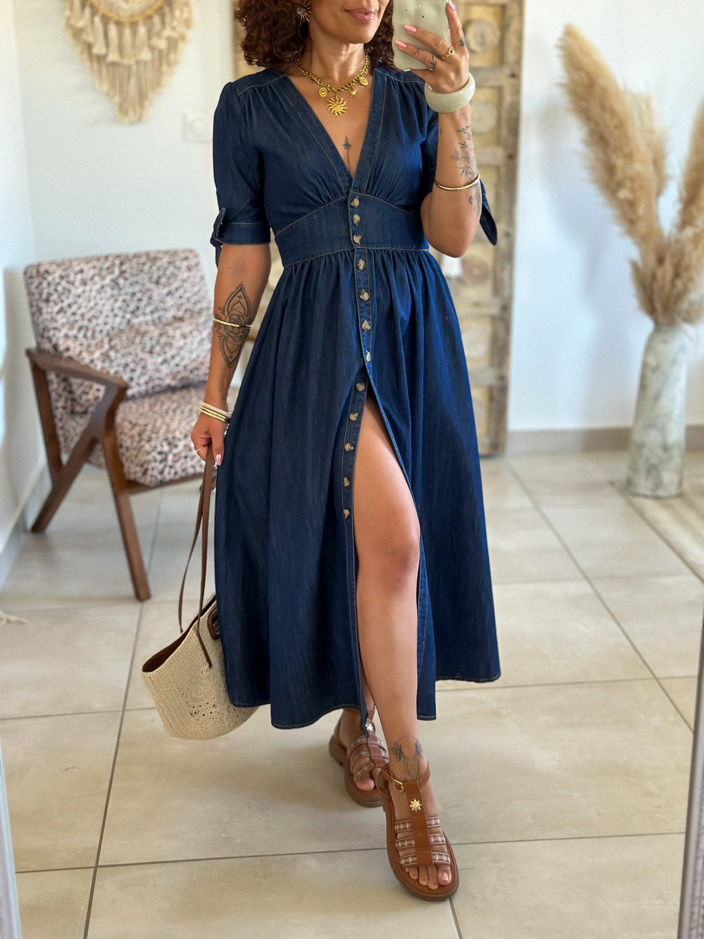 Robe Eloïse - Longue en jean brut