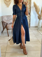 Robe Eloïse - Longue en jean brut