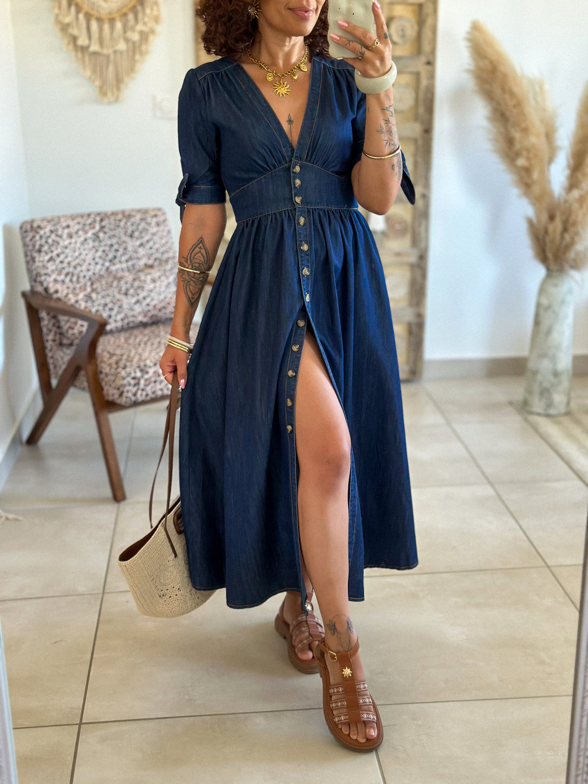 Robe Eloïse - Longue en jean brut