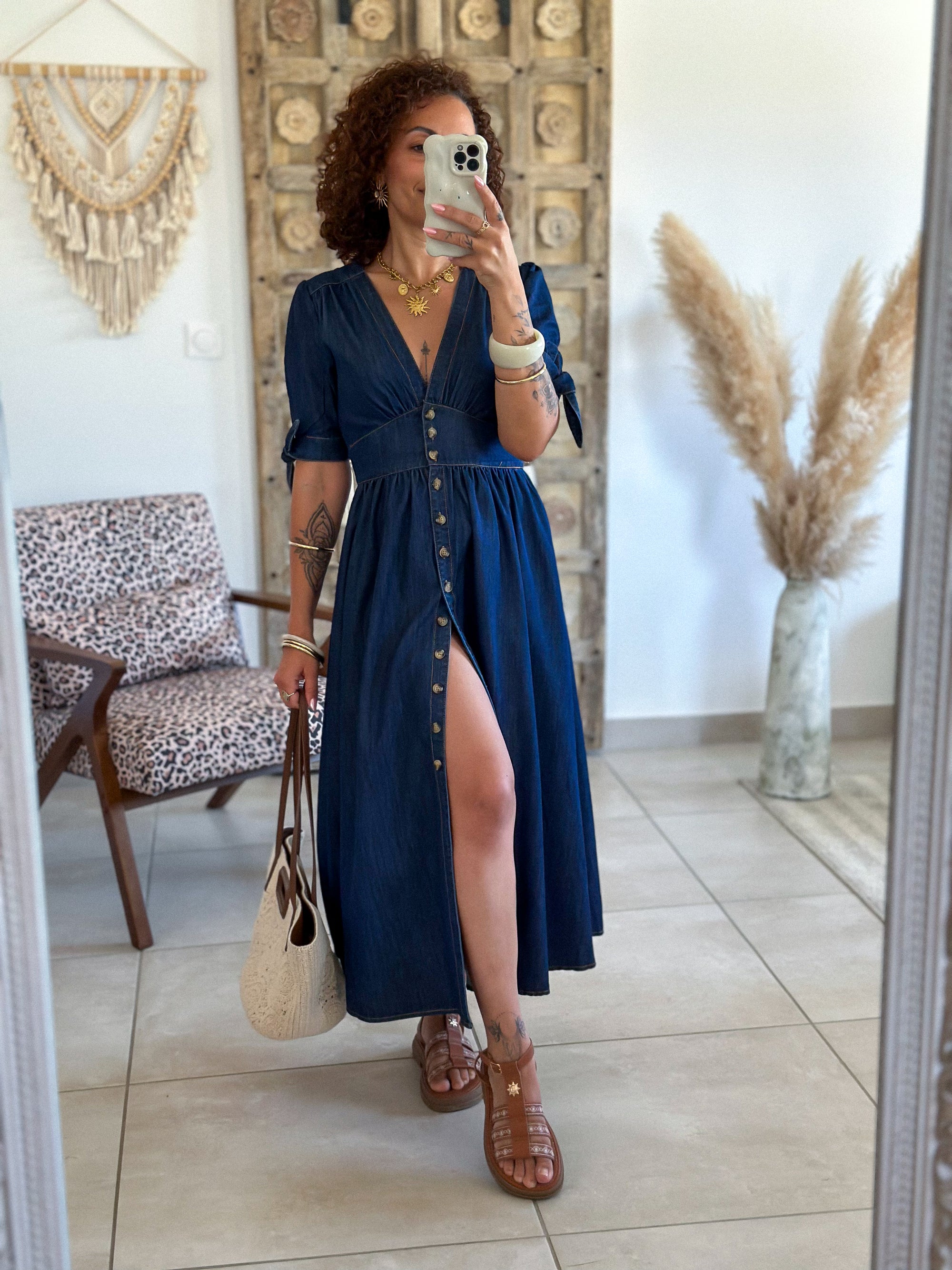 Robe Eloïse - Longue en jean brut