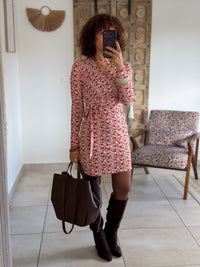 Robe Florine - Fleurs rouges