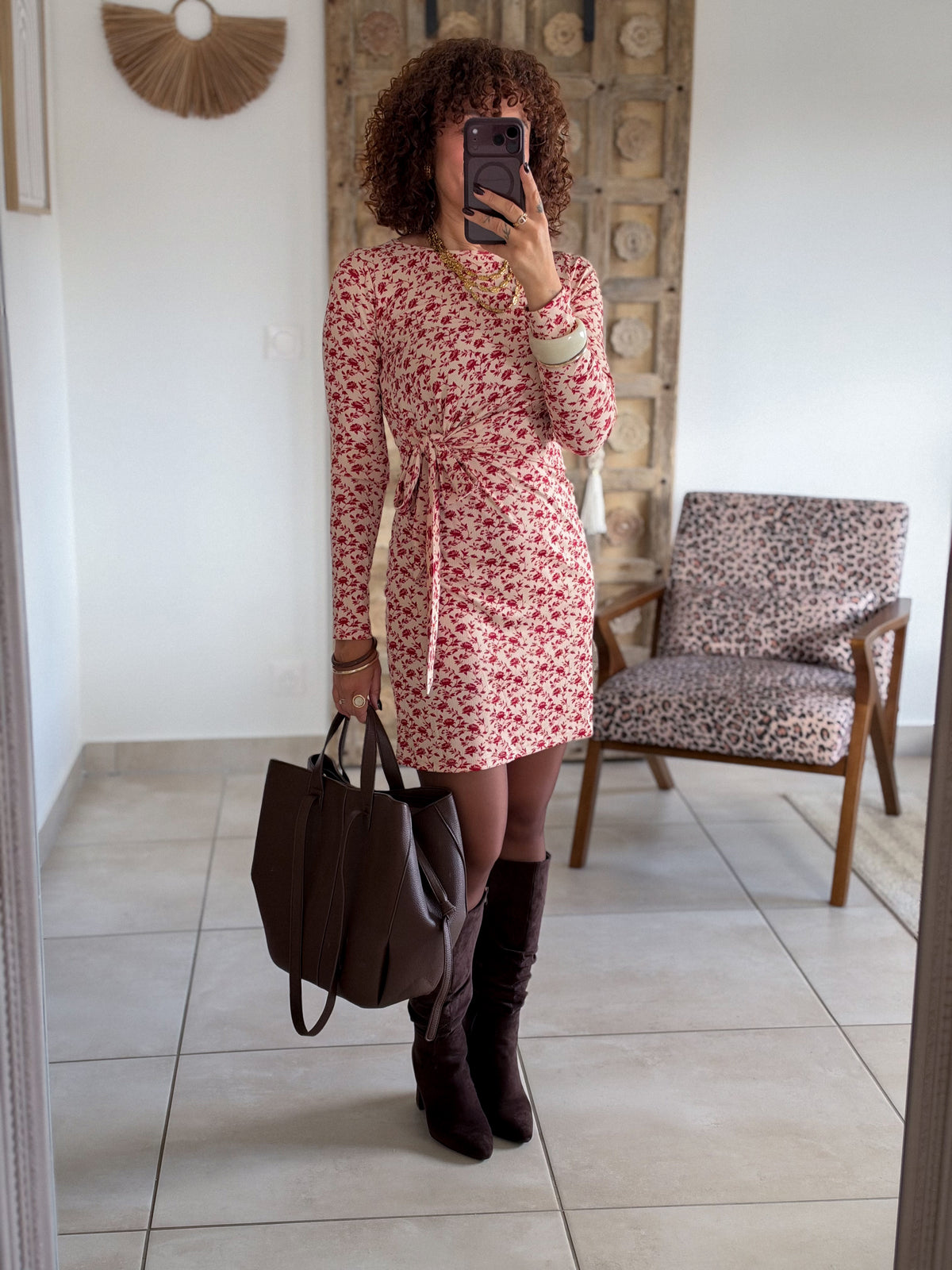 Robe Florine - Fleurs rouges