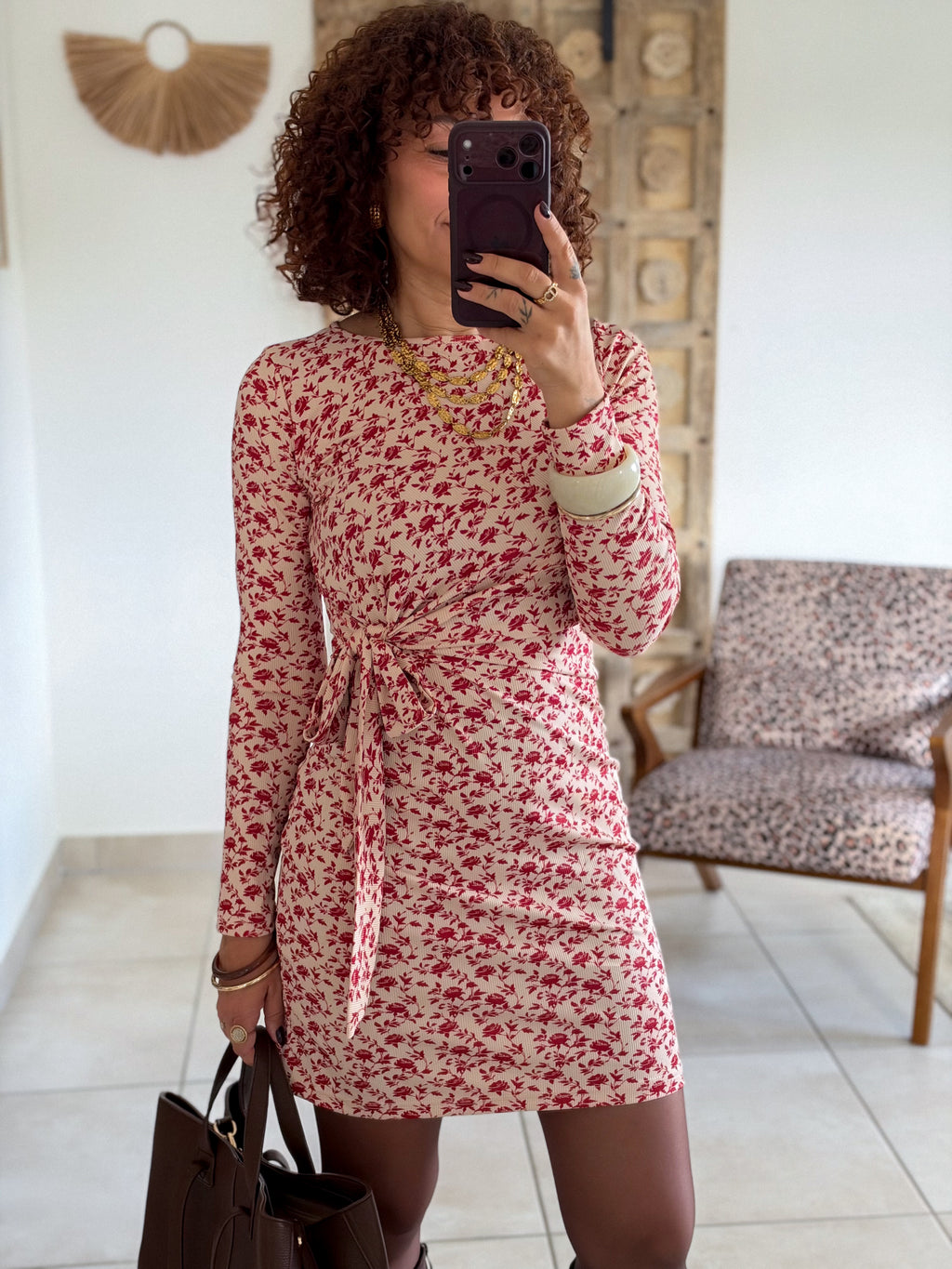 Robe Florine - Fleurs rouges