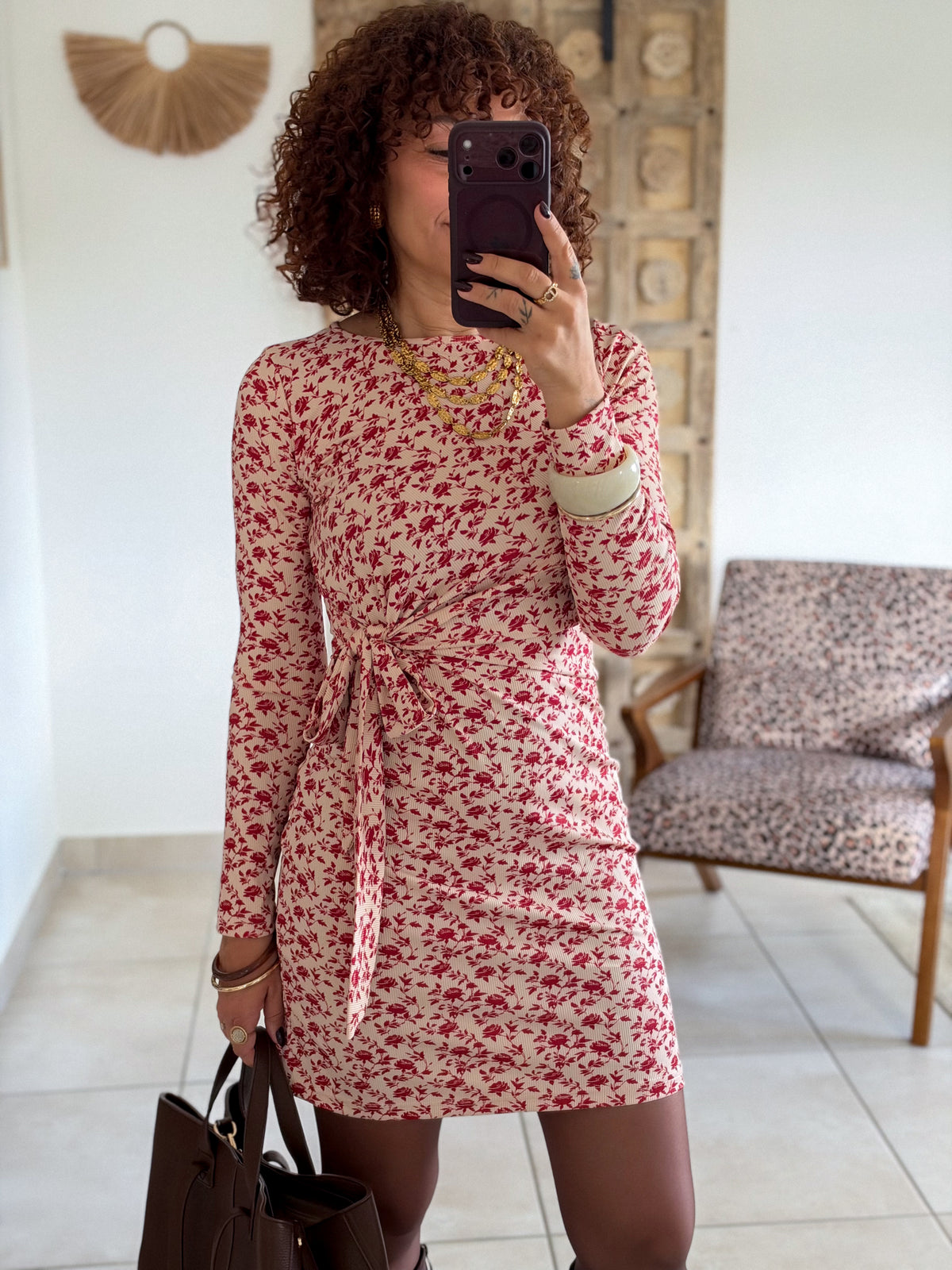 Robe Florine - Fleurs rouges