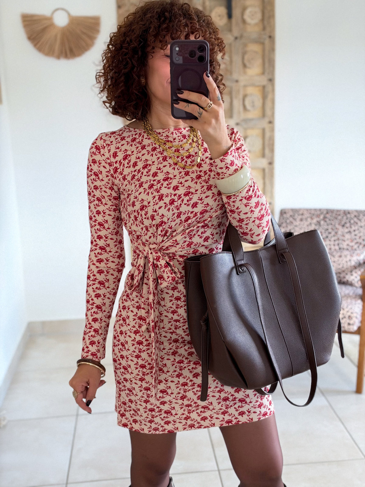 Robe Florine - Fleurs rouges