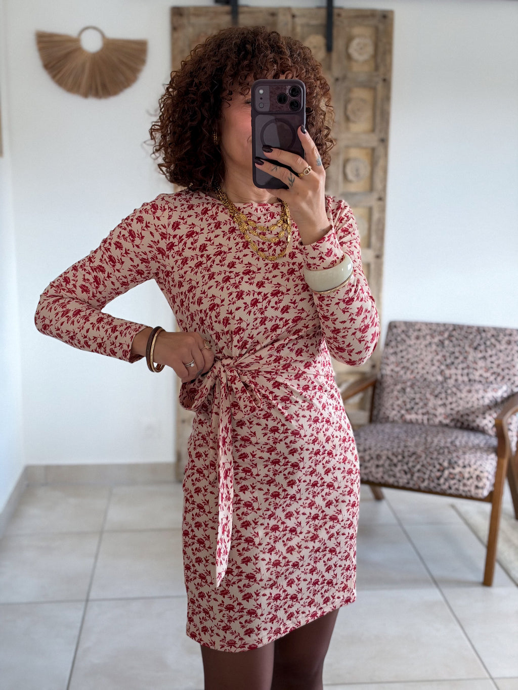 Robe Florine - Fleurs rouges