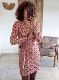 Robe Florine - Fleurs rouges