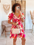Robe Georgina - Courte fleurie