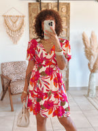 Robe Georgina - Courte fleurie