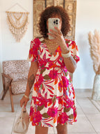 Robe Georgina - Courte fleurie